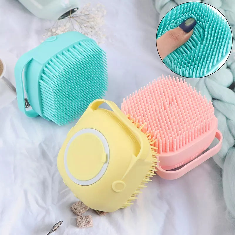 Mini Bath Brush with Storage Box (Random Color)